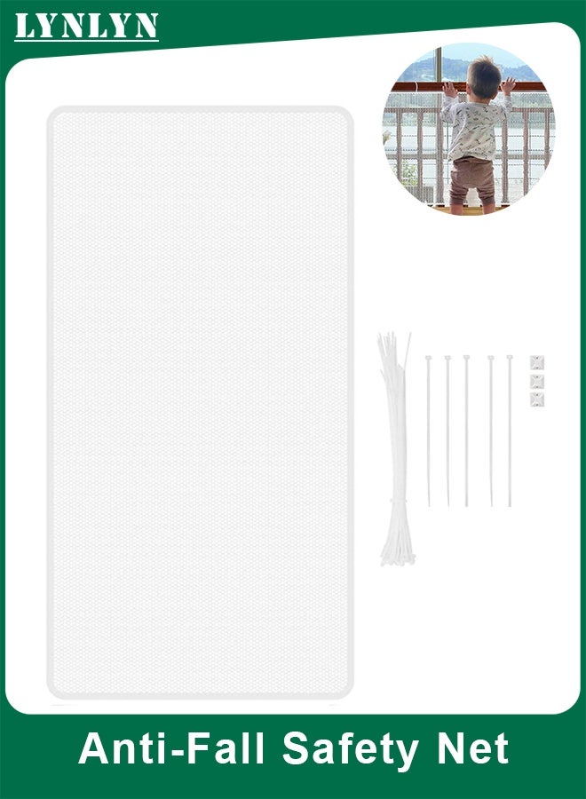 LYNLYN Anti-Fall Safety Net for Balcony and Stairs, Multipurpose Mesh Guard for Baby, Kids, Pets, and Toys, Indoor and Outdoor Use, White Banister Safety Net（300*78cm） - Image 1